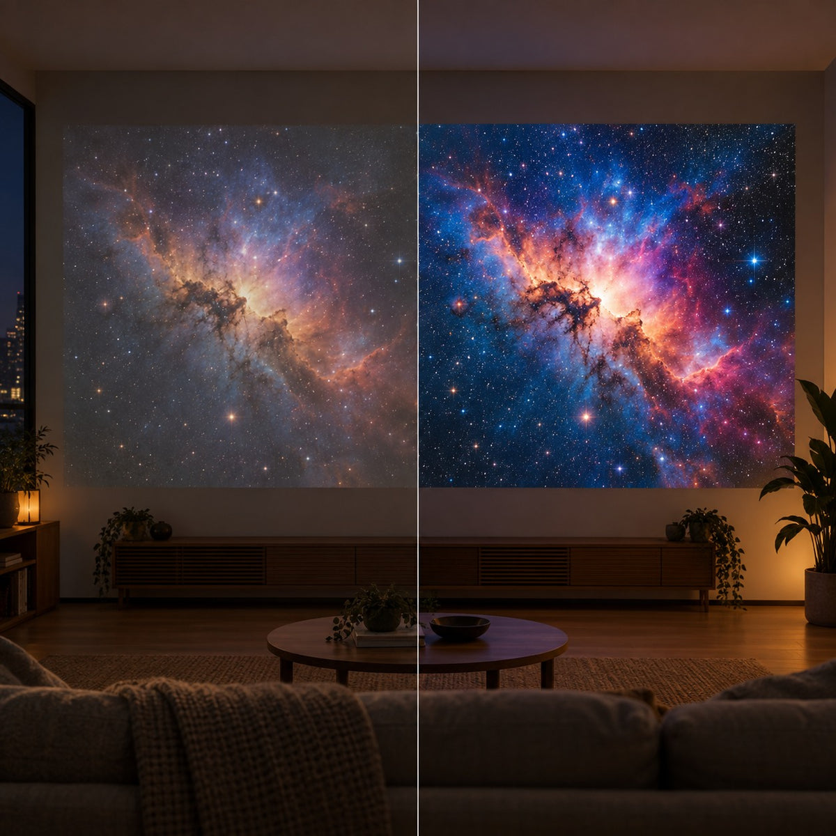 ProjektorLand Luma Pro – mini projektor 400 ANSI lumens, natywna rozdzielczość Full HD 1080p, automatyczna ostrość, Android 14 i Wi-Fi 6