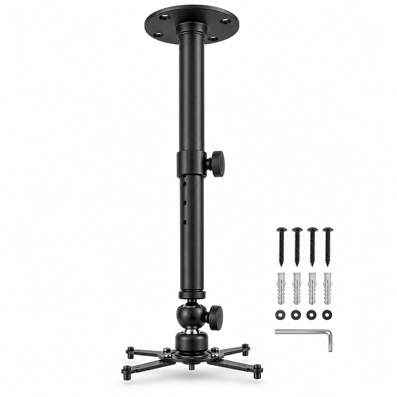 Czarny teleskopowy uchwyt do projektora 30–60 cm