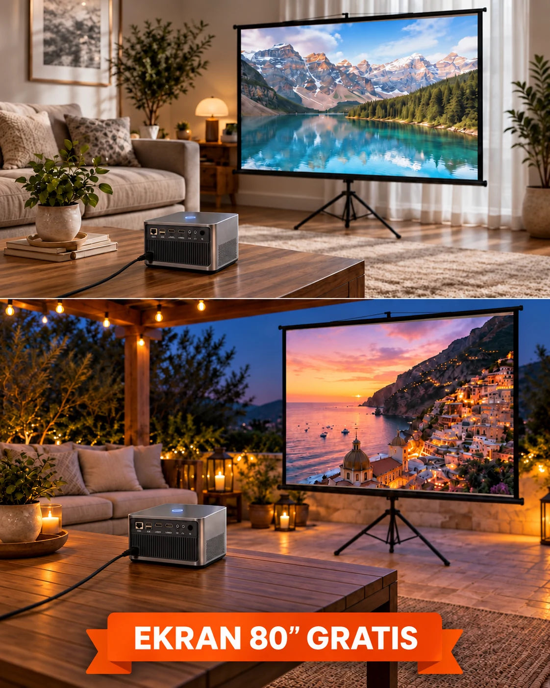 ProjektorLand Grand Cinema – kompatybilny z 4K, natywny Full HD 1080p, 580 ANSI lumens, HDMI i USB
