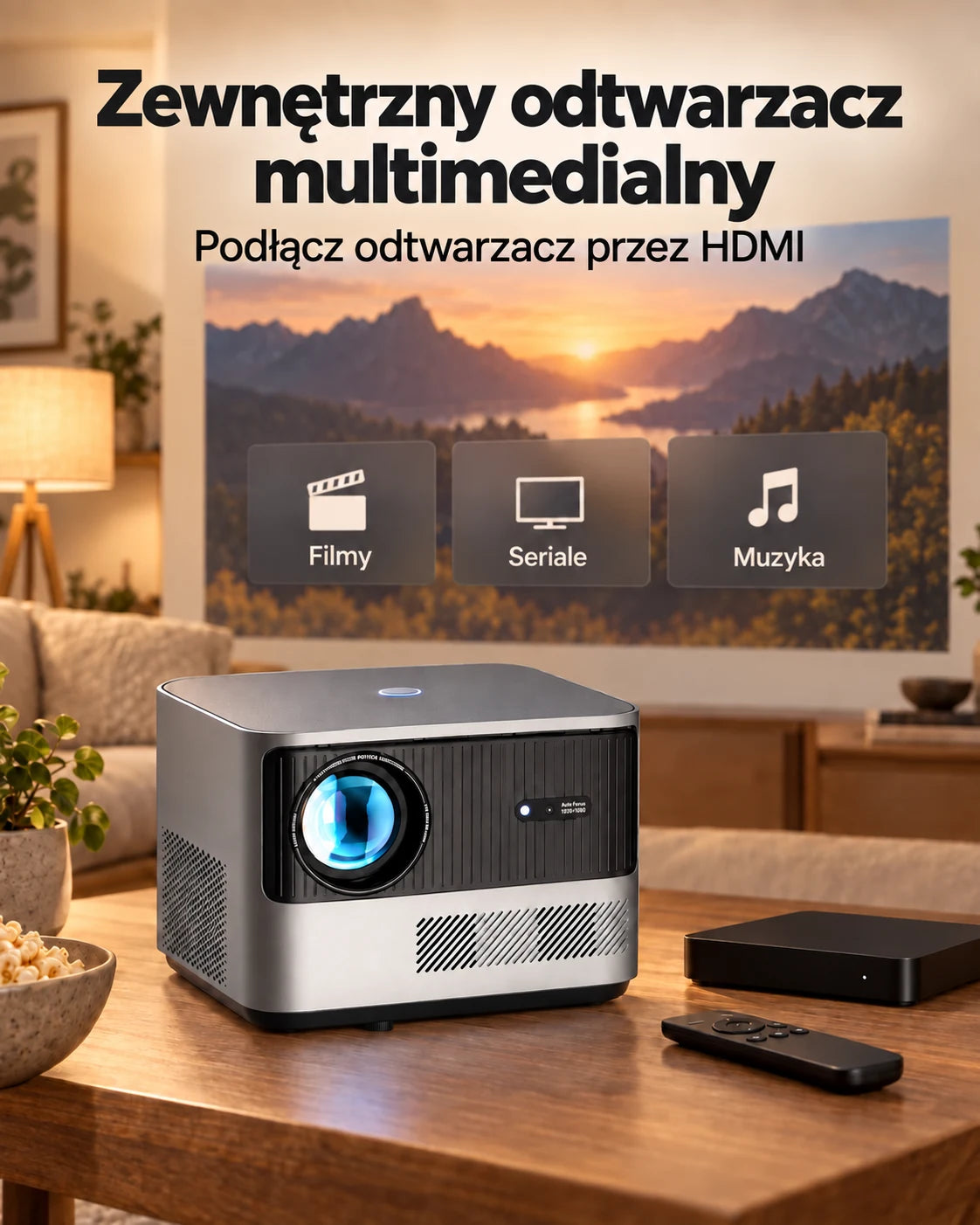 ProjektorLand Grand Cinema – kompatybilny z 4K, natywny Full HD 1080p, 580 ANSI lumens, HDMI i USB – Prezentacja produktu 2