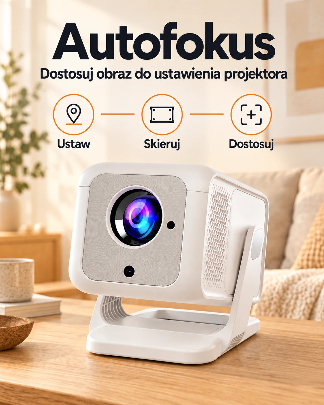 ProjektorLand Nova Plus mini projektora – 420 ANSI lumens, natywny Full HD 1080p, autofocus, Android i Wi-Fi