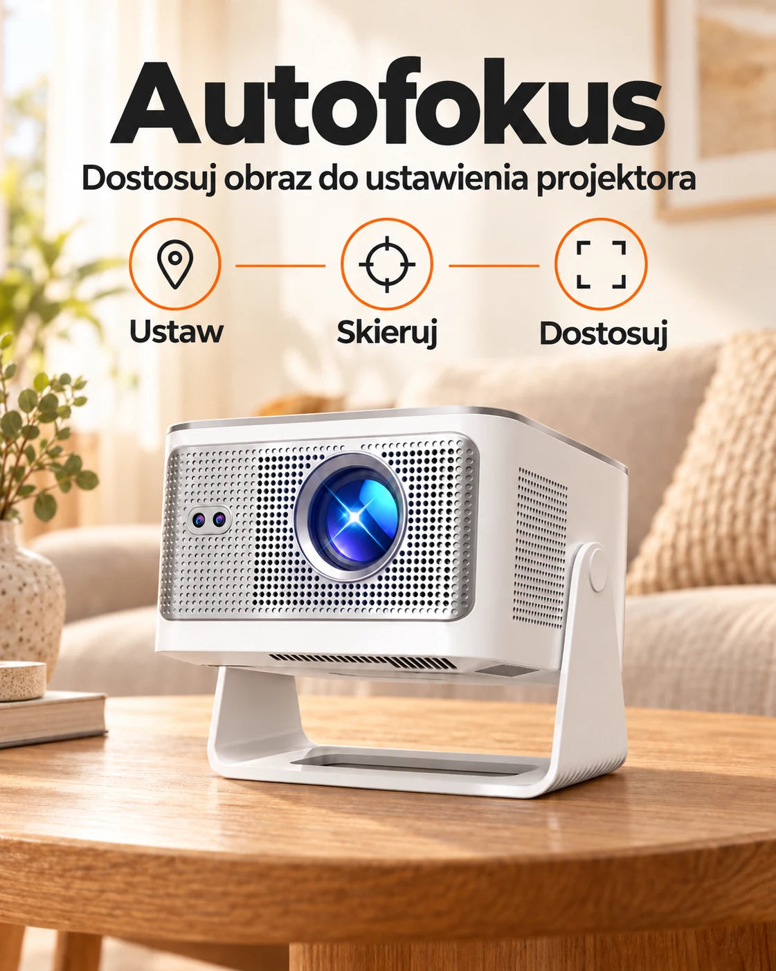 ProjektorLand Horizon Max – 600 ANSI lumens, natywny Full HD 1080p, autofocus, Android 14, Wi-Fi 6 i Bluetooth 5.4