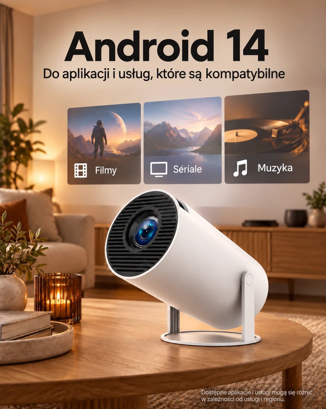 ProjektorLand Luma Compact – mini projektor 200 ANSI lumens, natywna rozdzielczość HD 720p, Android 14, Wi-Fi 6 i głośniki 5 W – Prezentacja produktu 2