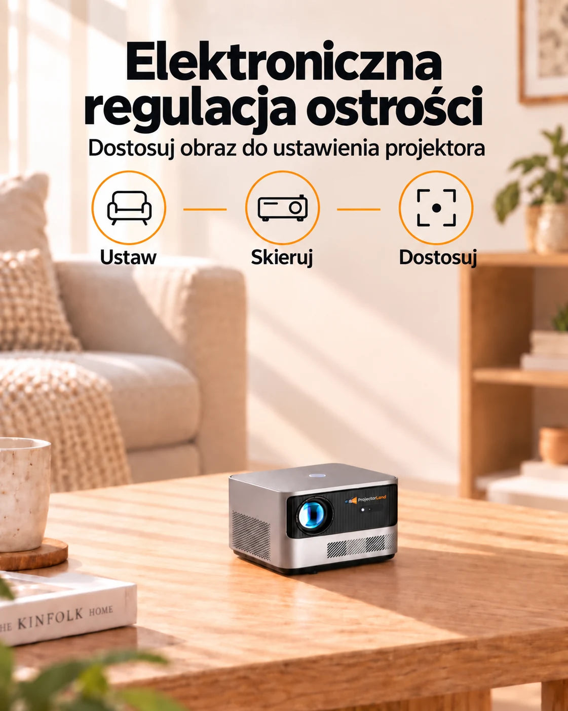 ProjektorLand Grand Cinema – kompatybilny z 4K, natywny Full HD 1080p, 580 ANSI lumens, HDMI i USB